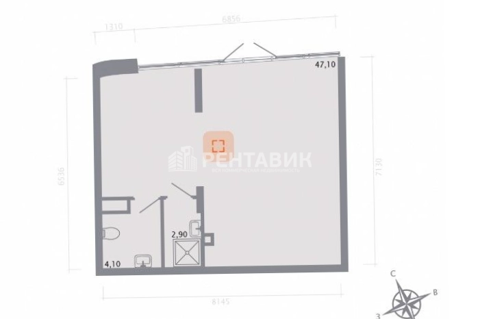 Помещение свободного назначения Нити площадью 54 квадратных метров