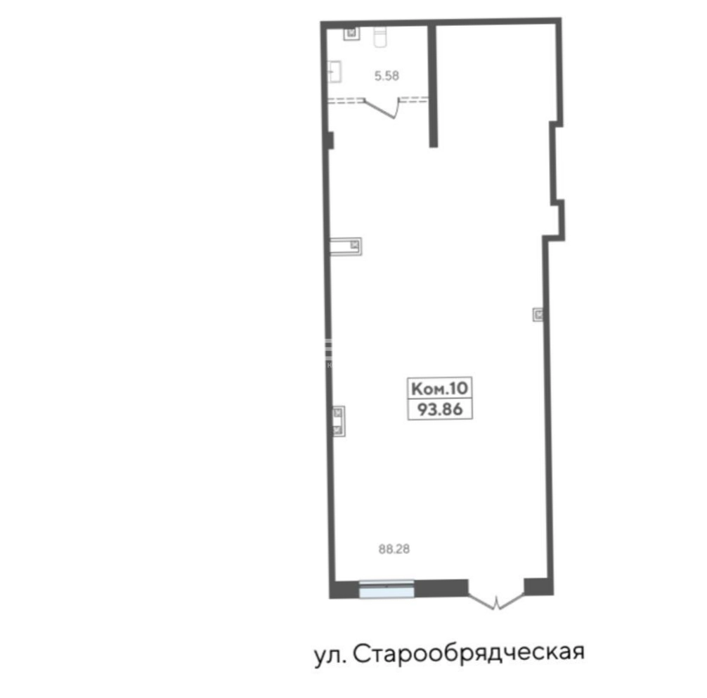 Помещение свободного назначения Авторы площадью 93 квадратных метров
