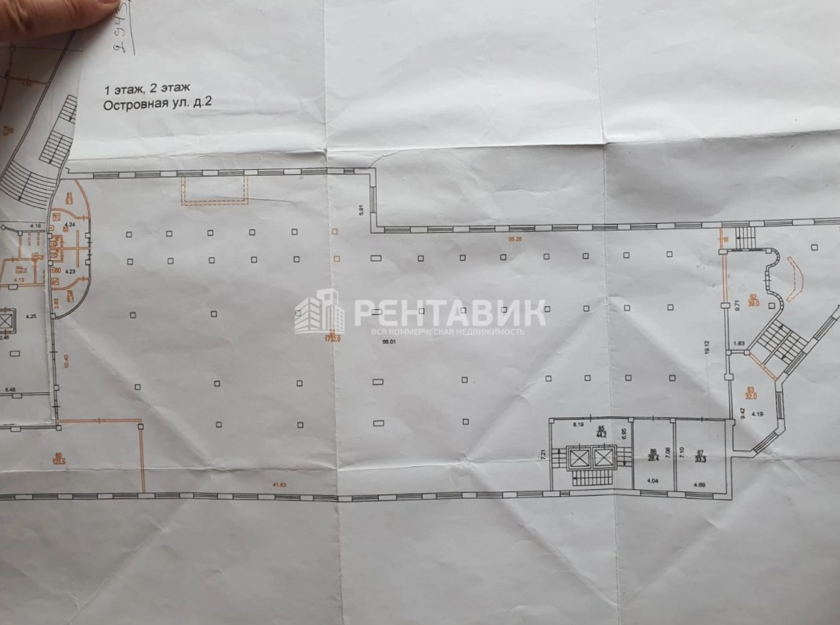 Помещение свободного назначения Островная, 2 площадью 3702 квадратных метров