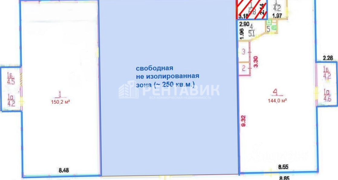 Помещение свободного назначения Раменки, 25 площадью 150 квадратных метров