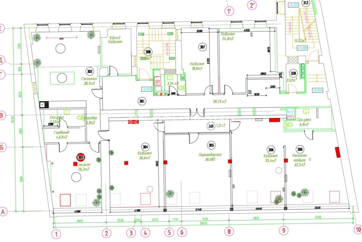 Офис Петровский 5с1 площадью 672 квадратных метров