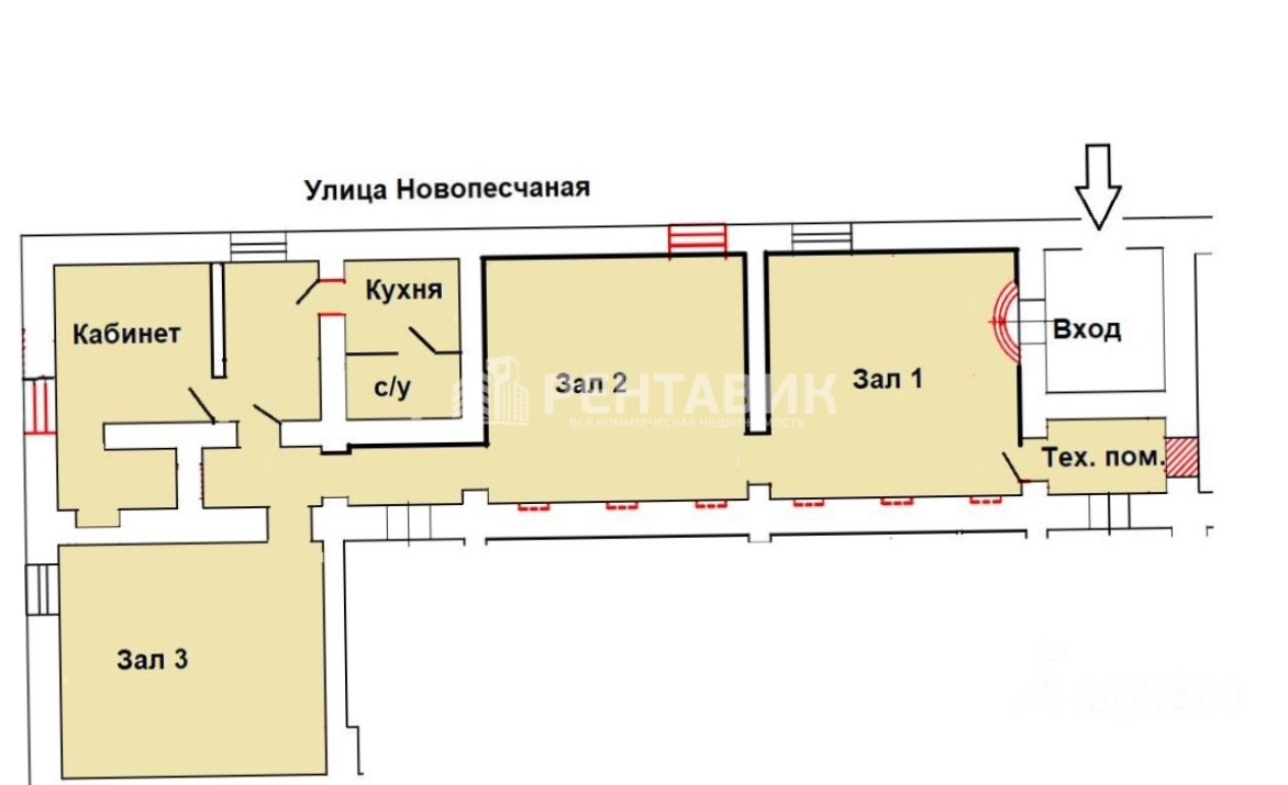 Офис Новопесчаная, 6к1 площадью 136 квадратных метров
