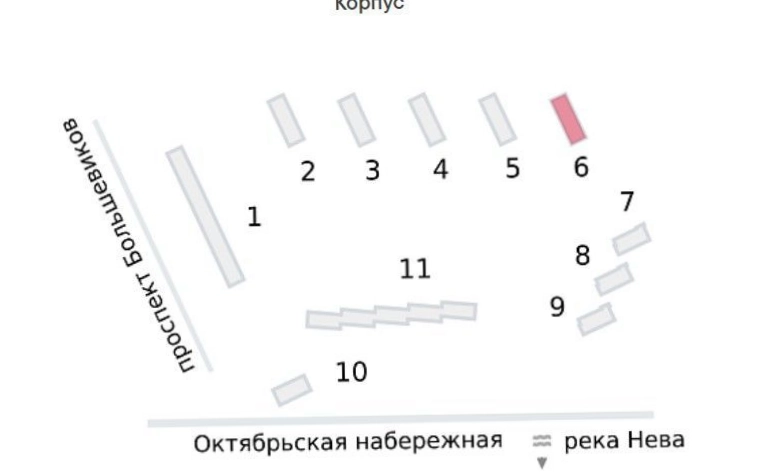 Помещение свободного назначения Октябрьская набережная площадью 73 квадратных метров