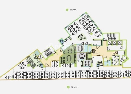 Офис Новослободская 16 площадью 224 квадратных метров
