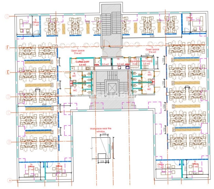 Офис Дом Немецкой Экономики площадью 629 квадратных метров