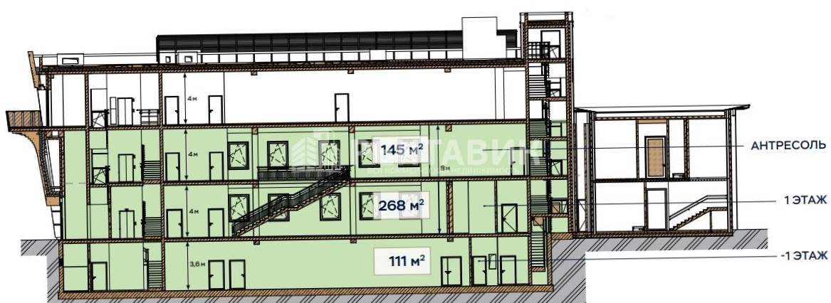 Помещение свободного назначения Веллтон Клуб площадью 524 квадратных метров