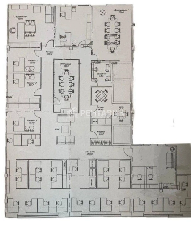 Офис Омега Плаза площадью 351 квадратных метров