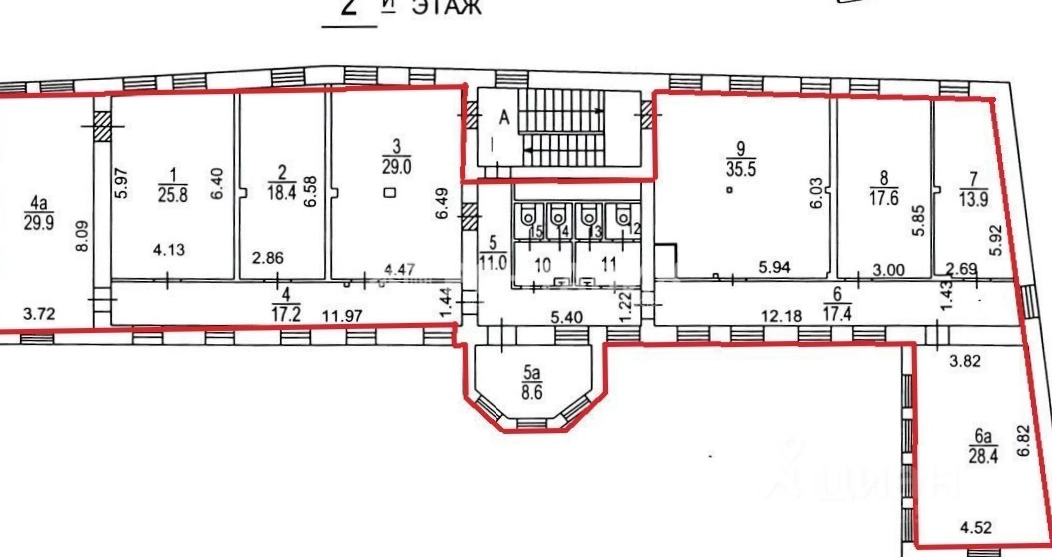 Офис Архангельский, 6с2 площадью 262.4 квадратных метров