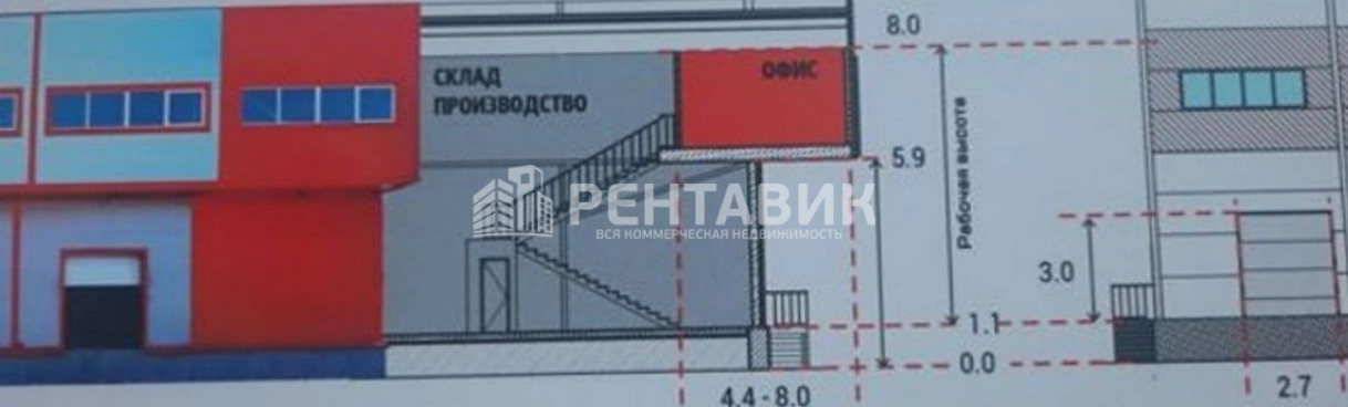 Склад Ломоносовский площадью 1499 квадратных метров