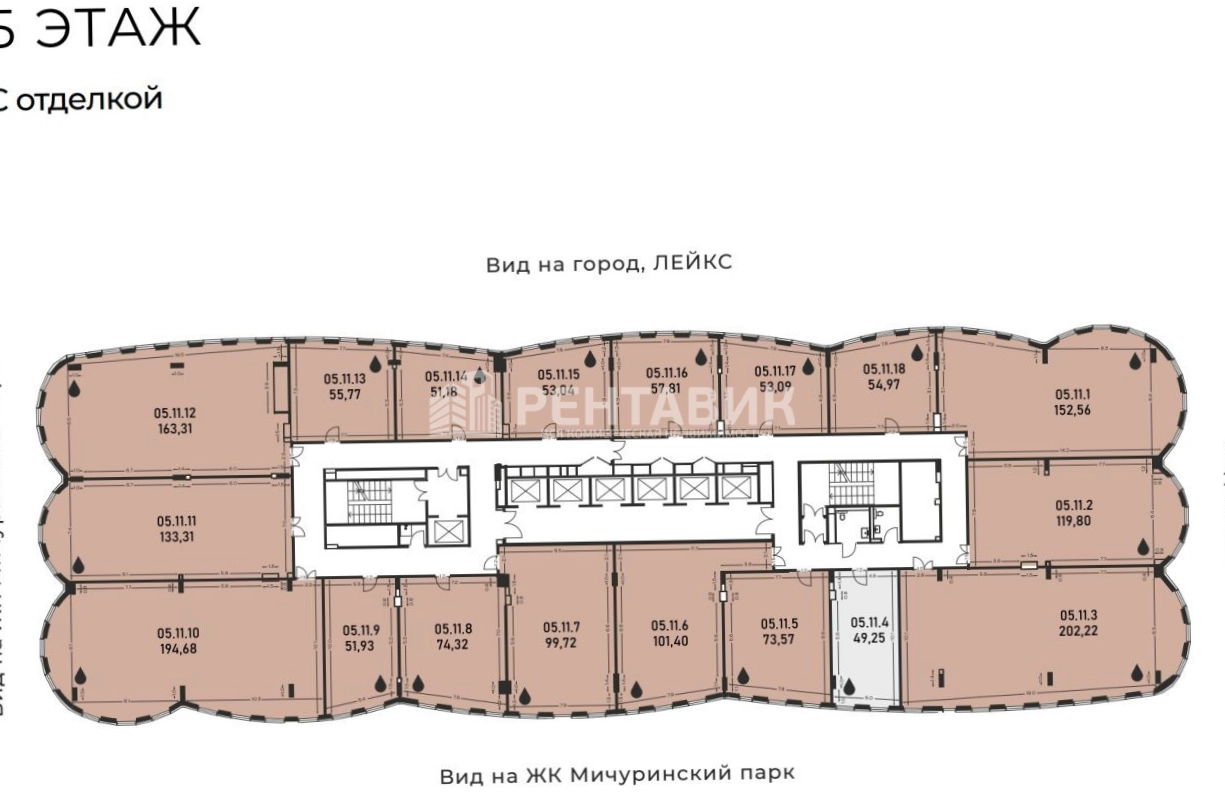 Офис Лейкс 2 площадью 3403.1 квадратных метров