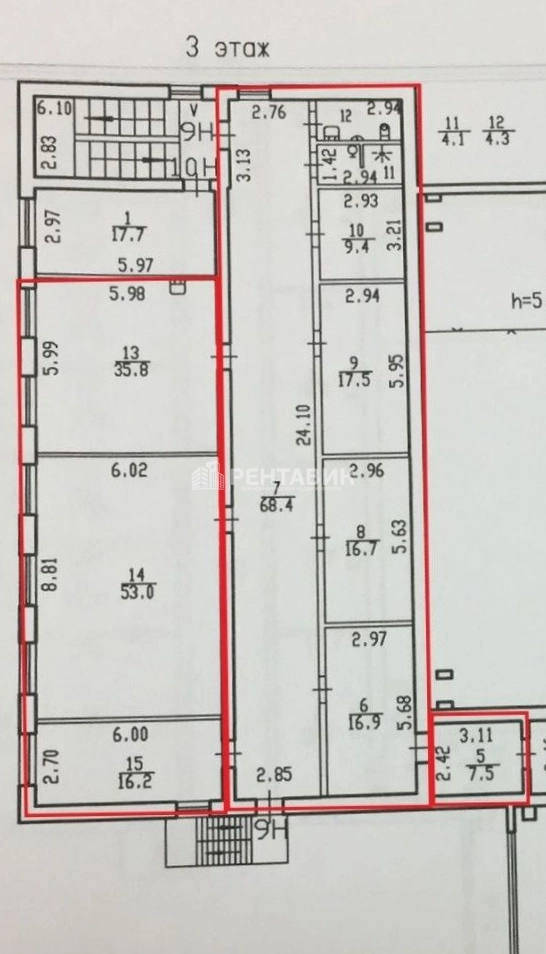 Офис Грузовой, 13АД площадью 250 квадратных метров