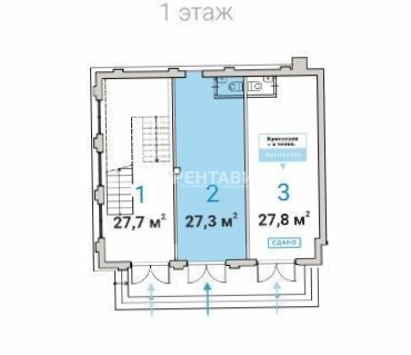 Торговая площадь Большая Садовая, 6с2 площадью 27 квадратных метров