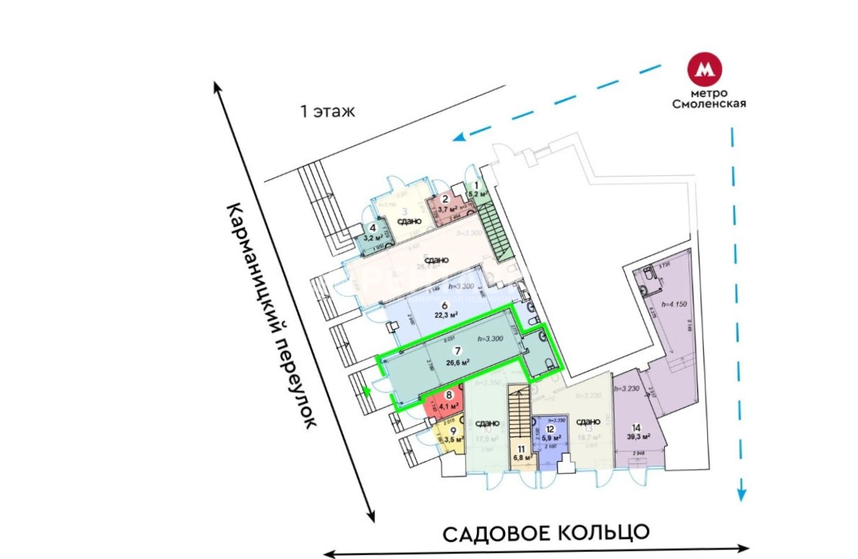 Торговая площадь Арбат площадью 26 квадратных метров