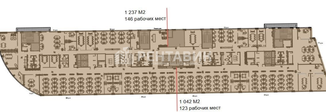 Офис Северное Сияние площадью 1237 квадратных метров