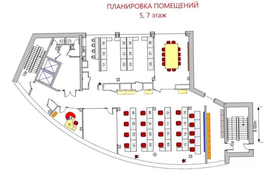 Офис Кулон Билдинг площадью 734 квадратных метров