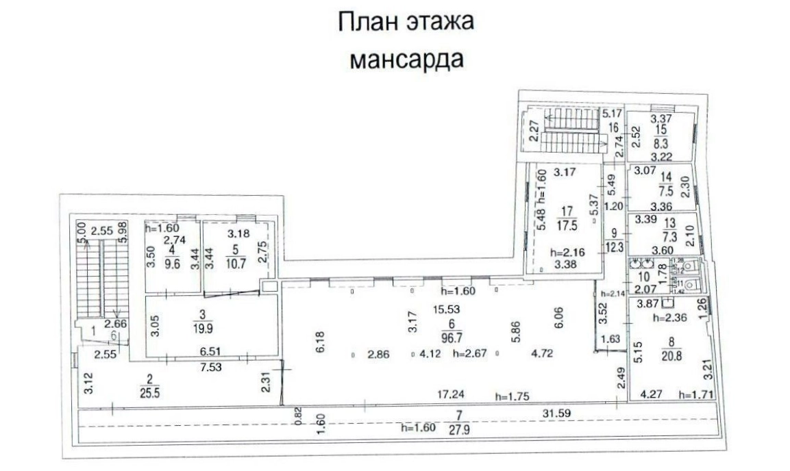 Офис Тверская, 20с3 площадью 167 квадратных метров