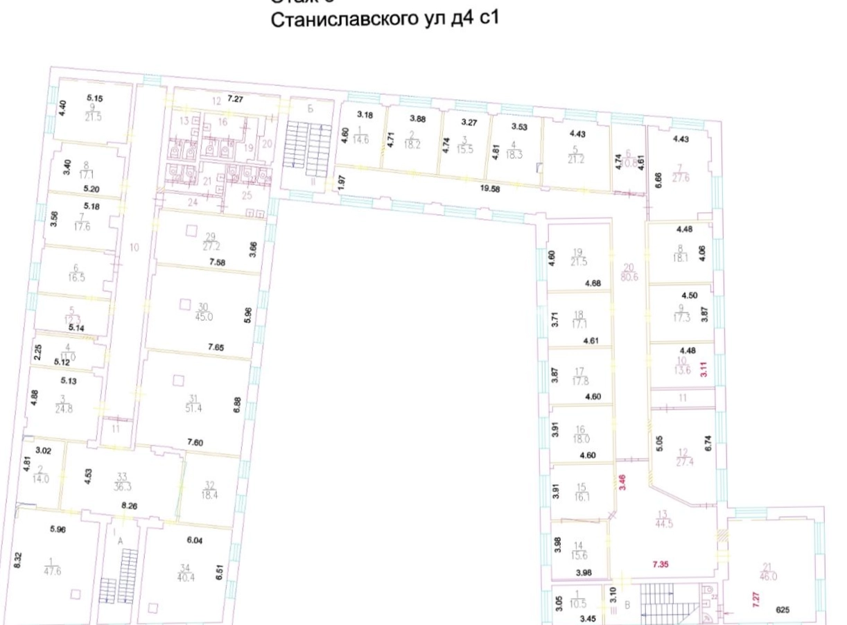 Здание целиком Станиславского 6с1 площадью 4622 квадратных метров