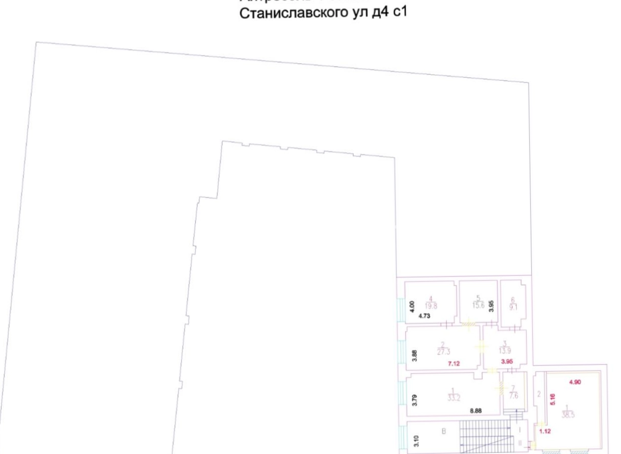 Здание целиком Станиславского 6с1 площадью 4622 квадратных метров
