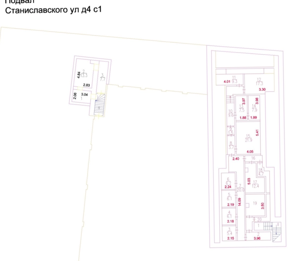 Здание целиком Станиславского 6с1 площадью 4622 квадратных метров
