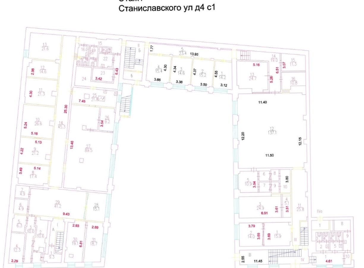 Здание целиком Станиславского 6с1 площадью 4622 квадратных метров