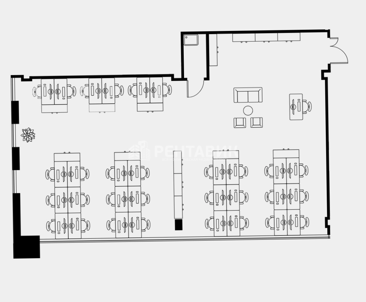 Офис ОСТАНКИНО BUSINESS PARK, корпус 6 площадью 163.1 квадратных метров