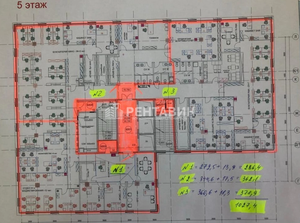 Офис Danilov Plaza / Данилов Плаза площадью 1027.4 квадратных метров