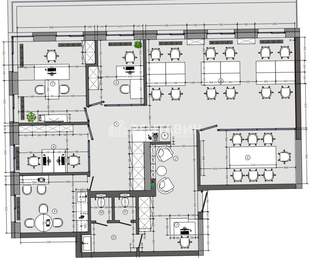 Офис Fili Residence / Фили Резиденс площадью 892 квадратных метров