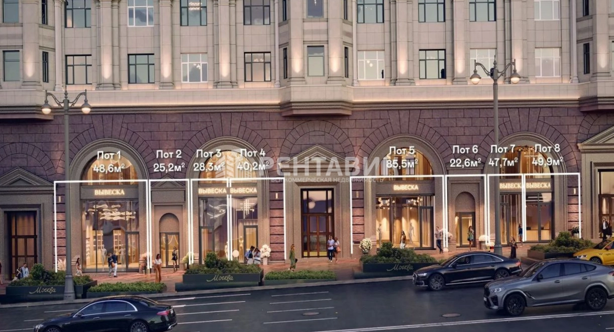 Торговая площадь Галерея Тверская, 9 площадью 25.2 квадратных метров