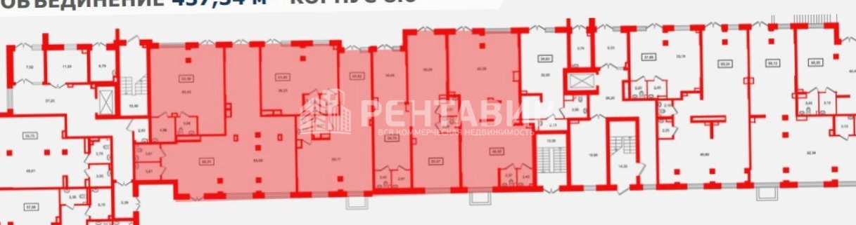 Помещение свободного назначения Парадный ансамбль площадью 437.3 квадратных метров