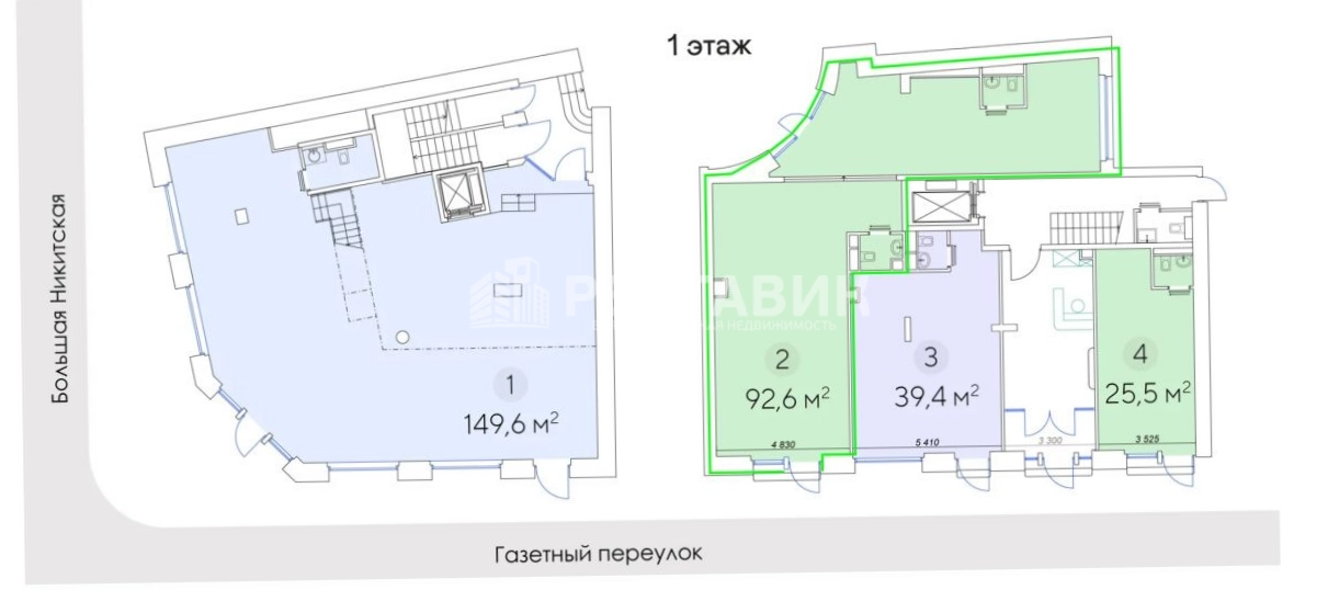Торговая площадь Большая Никитская, 12с2 площадью 92.6 квадратных метров