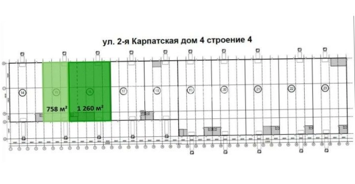 Склад Мосотделпром площадью 2018 квадратных метров