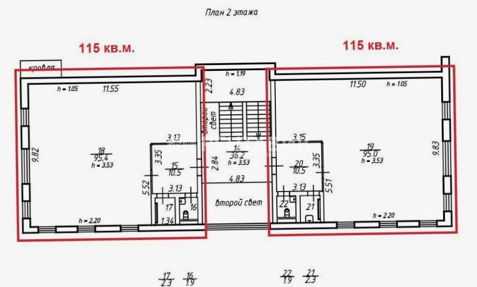 Офис Ташкентская, д 4 к 2 литера У площадью 115 квадратных метров