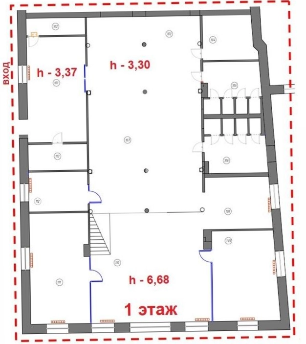 Офис Рябовская мануфактура, строение 6 площадью 1324.1 квадратных метров
