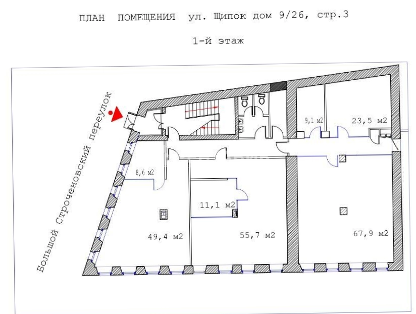 Офис Щипок, 9-26с3 площадью 285.7 квадратных метров