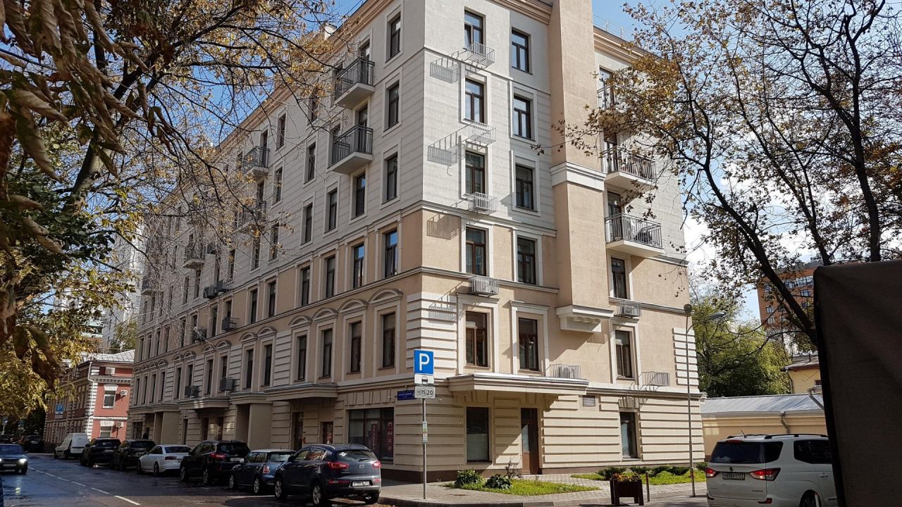 фасад дома, здание по адресу г Москва, Большой Тишинский пер, д 45