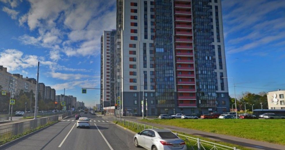 фасад дома, здание по адресу г Санкт-Петербург, Ириновский пр-кт, д 34