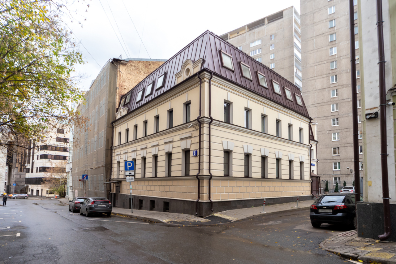 фасад дома, здание по адресу г Москва, пер Докучаев, д 8 